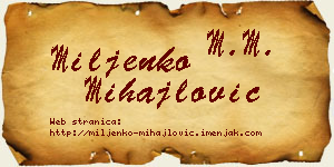 Miljenko Mihajlović vizit kartica